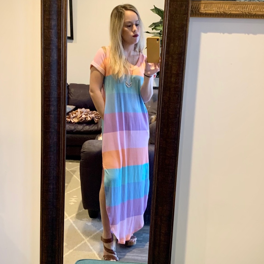 (New) WANNA B Striped Maxi Dress